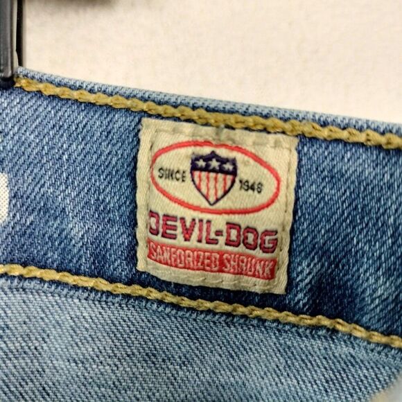 Devil Dog Jeans Mens Size 32x32 Blue Taper Sanforized Stretch Light Wash DD1001 - Picture 11 of 16